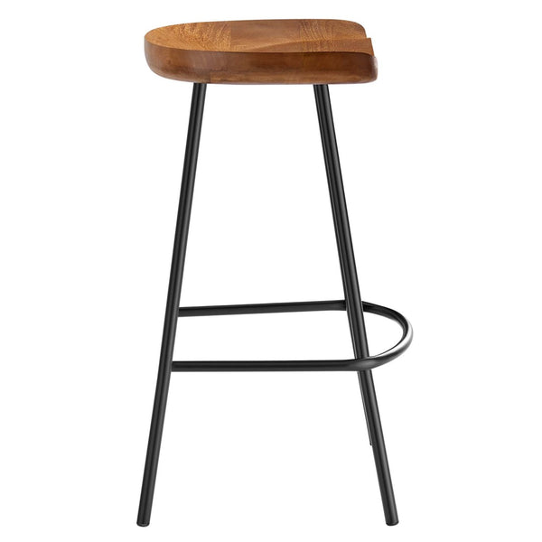 Modway Furniture Concord Backless Counter Stools Set of 2 - Ergonomic Mango Wood with Durable Metal Legs for Style Walnut EEI-6741-WAL