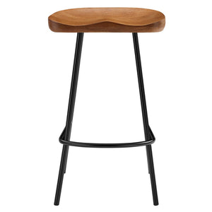 Modway Furniture Concord Backless Counter Stools Set of 2 - Ergonomic Mango Wood with Durable Metal Legs for Style Walnut EEI-6741-WAL