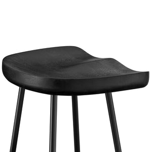 Modway Furniture Concord Backless Wood Bar Stools Set of 2 - Stylish Mango Wood Design for Modern Home Spaces Black EEI-6742-BLK