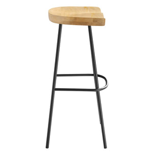 Modway Furniture Concord Backless Wood Bar Stools Set of 2 - Stylish Mango Wood Design for Modern Home Spaces Oak EEI-6742-OAK