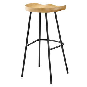 Modway Furniture Concord Backless Wood Bar Stools Set of 2 - Stylish Mango Wood Design for Modern Home Spaces Oak EEI-6742-OAK