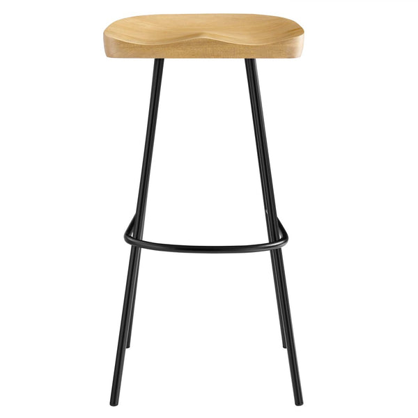 Modway Furniture Concord Backless Wood Bar Stools Set of 2 - Stylish Mango Wood Design for Modern Home Spaces Oak EEI-6742-OAK