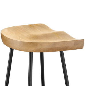 Modway Furniture Concord Backless Wood Bar Stools Set of 2 - Stylish Mango Wood Design for Modern Home Spaces Oak EEI-6742-OAK