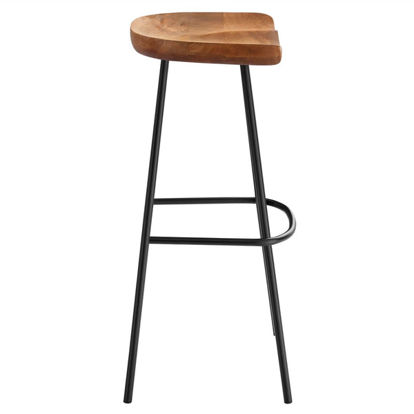 Modway Furniture Concord Backless Wood Bar Stools Set of 2 - Stylish Mango Wood Design for Modern Home Spaces Walnut EEI-6742-WAL