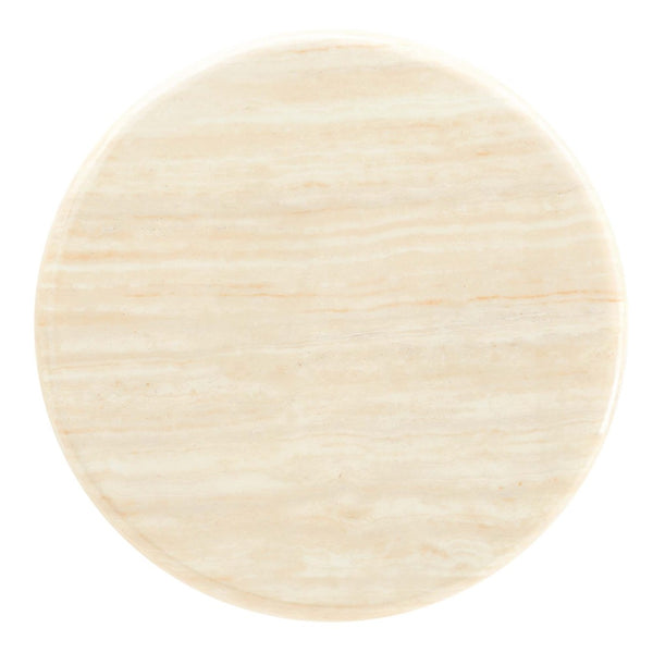Modway Furniture Lippa 20" Round Faux Travertine Side Table - Elegant Gold Base, Perfect for Modern Living Spaces EEI-6746-GLD-TRA