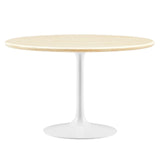 Modway Furniture Lippa 48" Round Artificial Travertine Dining Table EEI-6754-WHI-TRA