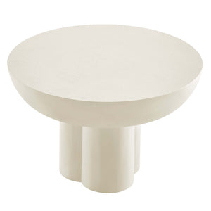 Modway Furniture Caspian Round Concrete Coffee Table - Modern Mid-Century Style for Living Room and Lounge Areas White EEI-6760-WHI