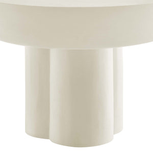 Modway Furniture Caspian Round Concrete Coffee Table - Modern Mid-Century Style for Living Room and Lounge Areas White EEI-6760-WHI