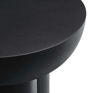 Modway Furniture Caspian Round Concrete Side Table - Modern Design with Trefoil Base for Stylish Living Spaces Black EEI-6761-BLK