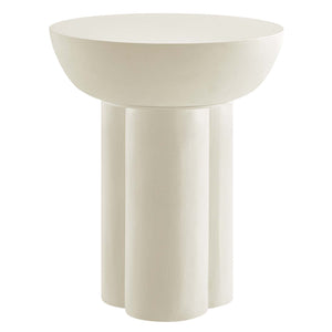 Modway Furniture Caspian Round Concrete Side Table EEI-6761-WHI