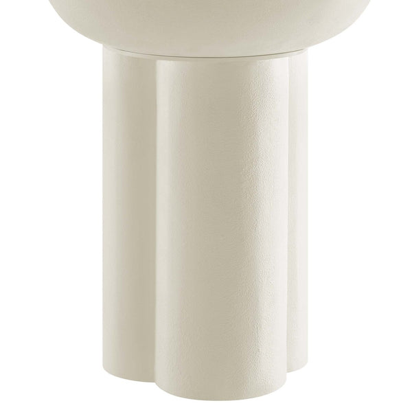 Modway Furniture Caspian Round Concrete Side Table - Modern Design with Trefoil Base for Stylish Living Spaces White EEI-6761-WHI