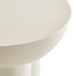 Modway Furniture Caspian Round Concrete Side Table - Modern Design with Trefoil Base for Stylish Living Spaces White EEI-6761-WHI