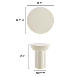 Modway Furniture Caspian Round Concrete Side Table - Modern Design with Trefoil Base for Stylish Living Spaces White EEI-6761-WHI