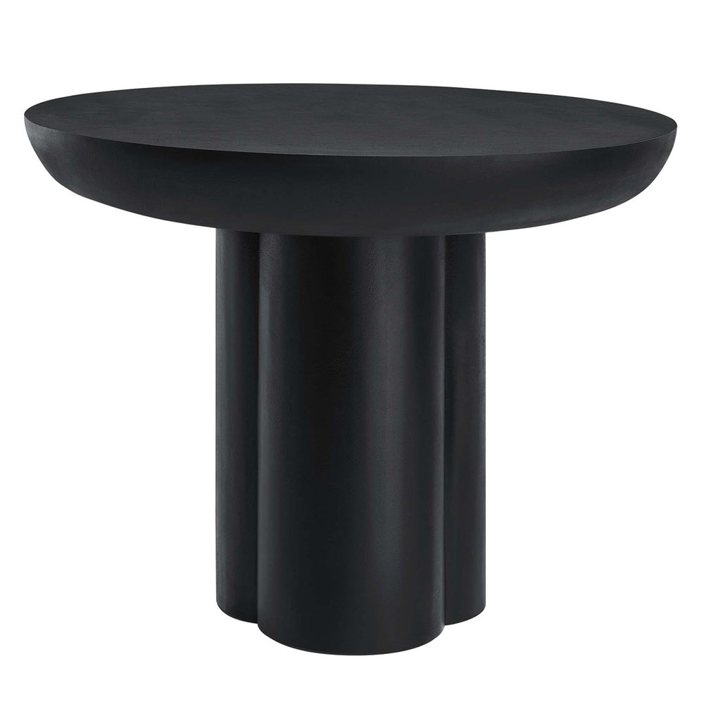 Modway Furniture Caspian 40" Round Concrete Dining Table - Modern Minimalist Design for Stylish Small Spaces Black EEI-6762-BLK