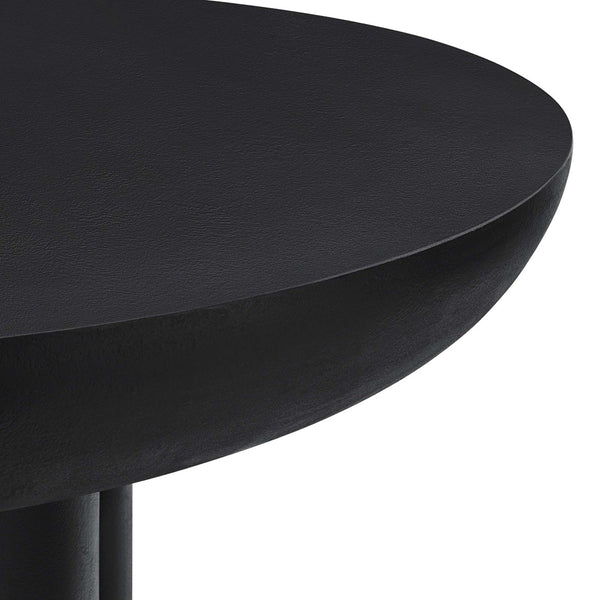 Modway Furniture Caspian 40" Round Concrete Dining Table - Modern Minimalist Design for Stylish Small Spaces Black EEI-6762-BLK