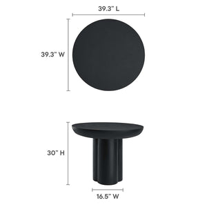 Modway Furniture Caspian 40" Round Concrete Dining Table - Modern Minimalist Design for Stylish Small Spaces Black EEI-6762-BLK