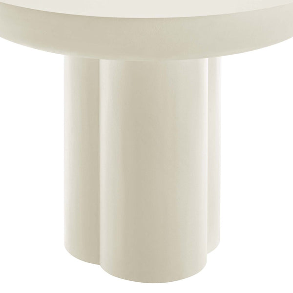 Modway Furniture Caspian 40" Round Concrete Dining Table - Modern Minimalist Design for Stylish Small Spaces White EEI-6762-WHI