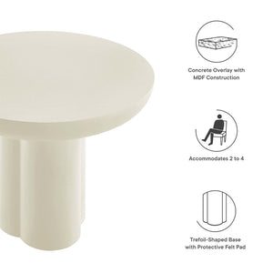 Modway Furniture Caspian 40" Round Concrete Dining Table - Modern Minimalist Design for Stylish Small Spaces White EEI-6762-WHI