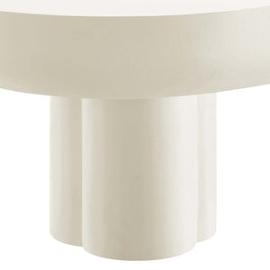 Modway Furniture Caspian Oval Concrete Coffee Table - Modern Industrial Design for Stylish Urban Living Spaces White EEI-6763-WHI