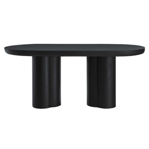 Modway Furniture Caspian 72" Oval Concrete Dining Table - Modern Sculptural Centerpiece for Stylish Entertaining Black EEI-6764-BLK