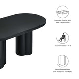 Modway Furniture Caspian 72" Oval Concrete Dining Table EEI-6764-BLK