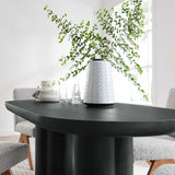 Modway Furniture Caspian 72" Oval Concrete Dining Table EEI-6764-BLK