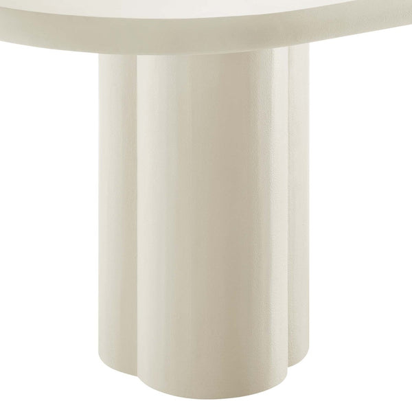 Modway Furniture Caspian 72" Oval Concrete Dining Table - Modern Sculptural Centerpiece for Stylish Entertaining White EEI-6764-WHI