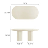 Modway Furniture Caspian 72" Oval Concrete Dining Table EEI-6764-WHI