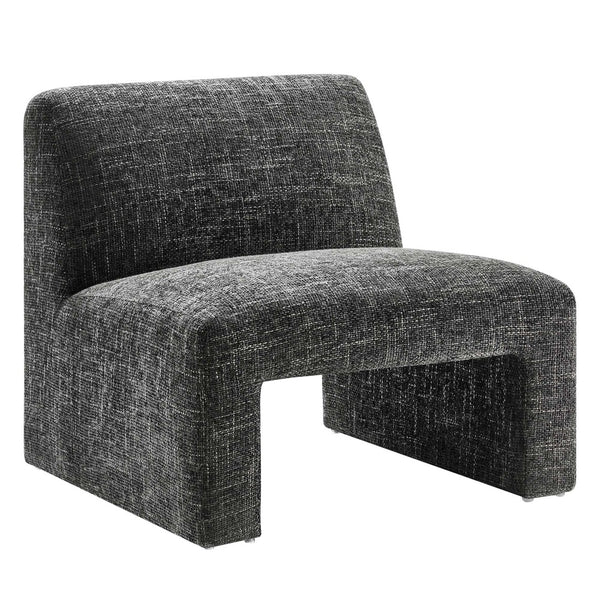 Modway Furniture Amita Chenille Upholstered Accent Chair – Modern Lounge Seat for Comfort and Style in Any Space Carbon Black EEI-6765-CAR