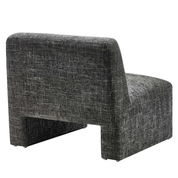 Modway Furniture Amita Chenille Upholstered Accent Chair – Modern Lounge Seat for Comfort and Style in Any Space Carbon Black EEI-6765-CAR
