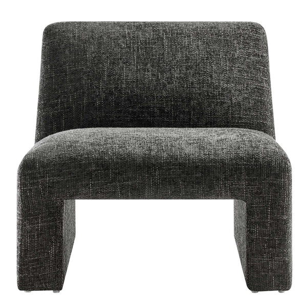 Modway Furniture Amita Chenille Upholstered Accent Chair – Modern Lounge Seat for Comfort and Style in Any Space Carbon Black EEI-6765-CAR