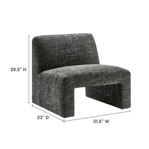 Modway Furniture Amita Chenille Upholstered Accent Chair – Modern Lounge Seat for Comfort and Style in Any Space Carbon Black EEI-6765-CAR