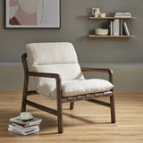 Paxton Wood Sling Chair Brown, Dune Fabric Walnut EEI-6766-DUN-WAL