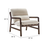 Paxton Wood Sling Chair Brown, Dune Fabric Walnut EEI-6766-DUN-WAL