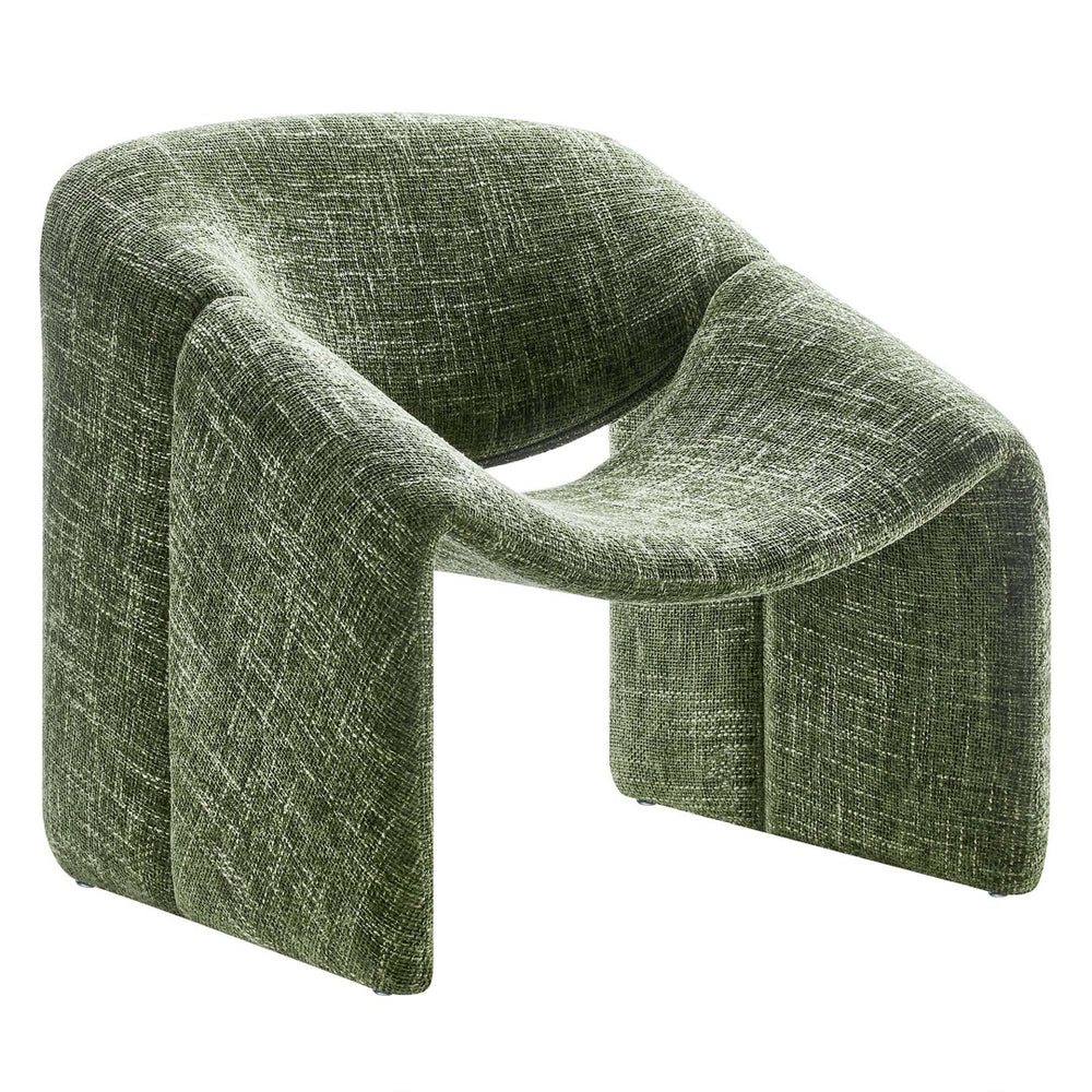 Modway Furniture Vivi Chenille Upholstered Accent Chair - Stylish Barrel Design with Comfort for Modern Interiors Basil EEI-6767-BAS