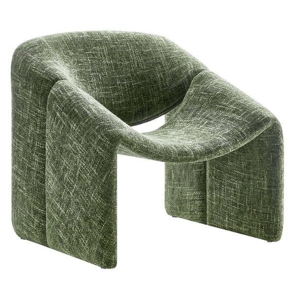 Modway Furniture Vivi Chenille Upholstered Accent Chair - Stylish Barrel Design with Comfort for Modern Interiors Basil EEI-6767-BAS