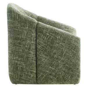 Modway Furniture Vivi Chenille Upholstered Accent Chair - Stylish Barrel Design with Comfort for Modern Interiors Basil EEI-6767-BAS