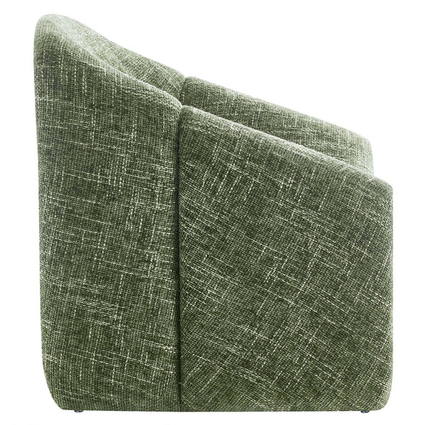 Modway Furniture Vivi Chenille Upholstered Accent Chair - Stylish Barrel Design with Comfort for Modern Interiors Basil EEI-6767-BAS