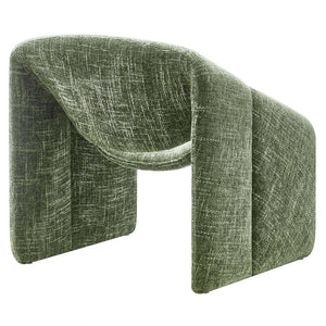 Modway Furniture Vivi Chenille Upholstered Accent Chair - Stylish Barrel Design with Comfort for Modern Interiors Basil EEI-6767-BAS