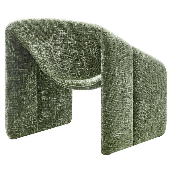 Modway Furniture Vivi Chenille Upholstered Accent Chair - Stylish Barrel Design with Comfort for Modern Interiors Basil EEI-6767-BAS