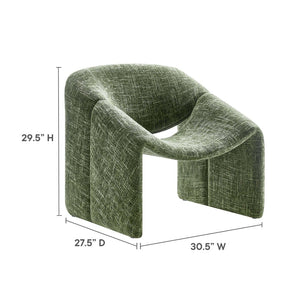 Modway Furniture Vivi Chenille Upholstered Accent Chair - Stylish Barrel Design with Comfort for Modern Interiors Basil EEI-6767-BAS