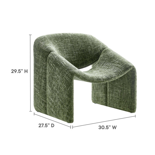 Modway Furniture Vivi Chenille Upholstered Accent Chair - Stylish Barrel Design with Comfort for Modern Interiors Basil EEI-6767-BAS