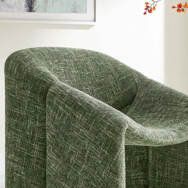 Modway Furniture Vivi Chenille Upholstered Accent Chair - Stylish Barrel Design with Comfort for Modern Interiors Basil EEI-6767-BAS