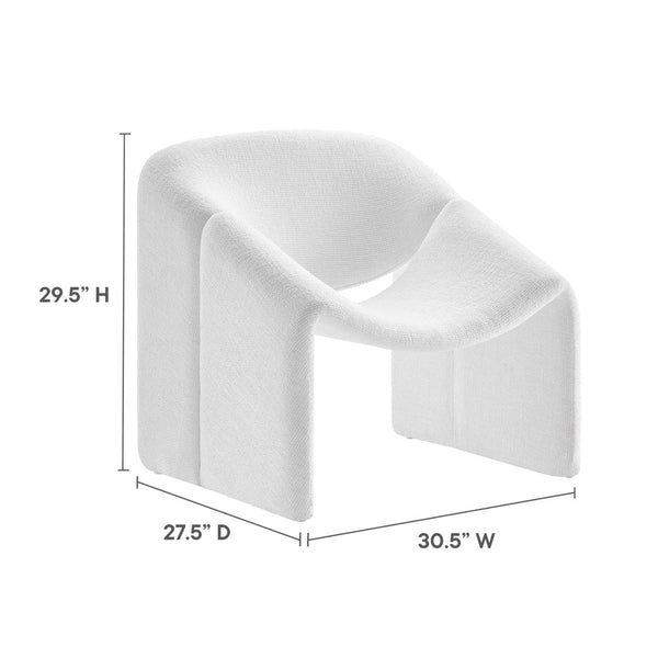 Modway Furniture Vivi Chenille Upholstered Accent Chair - Stylish Barrel Design with Comfort for Modern Interiors Frost EEI-6767-FRO