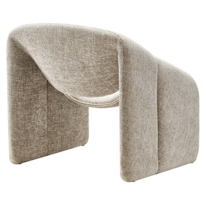 Modway Furniture Vivi Chenille Upholstered Accent Chair - Stylish Barrel Design with Comfort for Modern Interiors Khaki EEI-6767-KHA