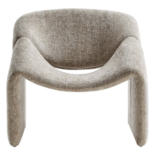 Modway Furniture Vivi Chenille Upholstered Accent Chair - Stylish Barrel Design with Comfort for Modern Interiors Khaki EEI-6767-KHA