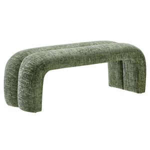 Modway Furniture Dax Chenille Upholstered Accent Bench - Elegant Modern Design for Versatile Home Decor Needs Basil EEI-6769-BAS