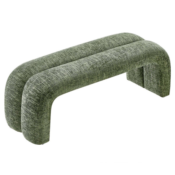 Modway Furniture Dax Chenille Upholstered Accent Bench - Elegant Modern Design for Versatile Home Decor Needs Basil EEI-6769-BAS