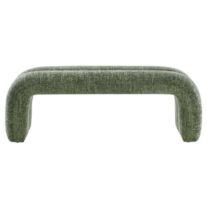 Modway Furniture Dax Chenille Upholstered Accent Bench - Elegant Modern Design for Versatile Home Decor Needs Basil EEI-6769-BAS