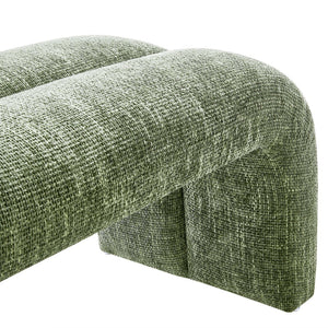 Modway Furniture Dax Chenille Upholstered Accent Bench - Elegant Modern Design for Versatile Home Decor Needs Basil EEI-6769-BAS
